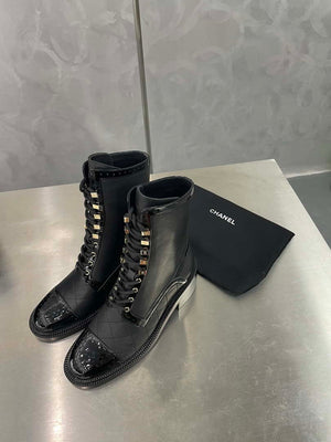 Chanel Women's Shoes G39162 Y55902 94305 Hight Boots 189937 - 35 - View 1