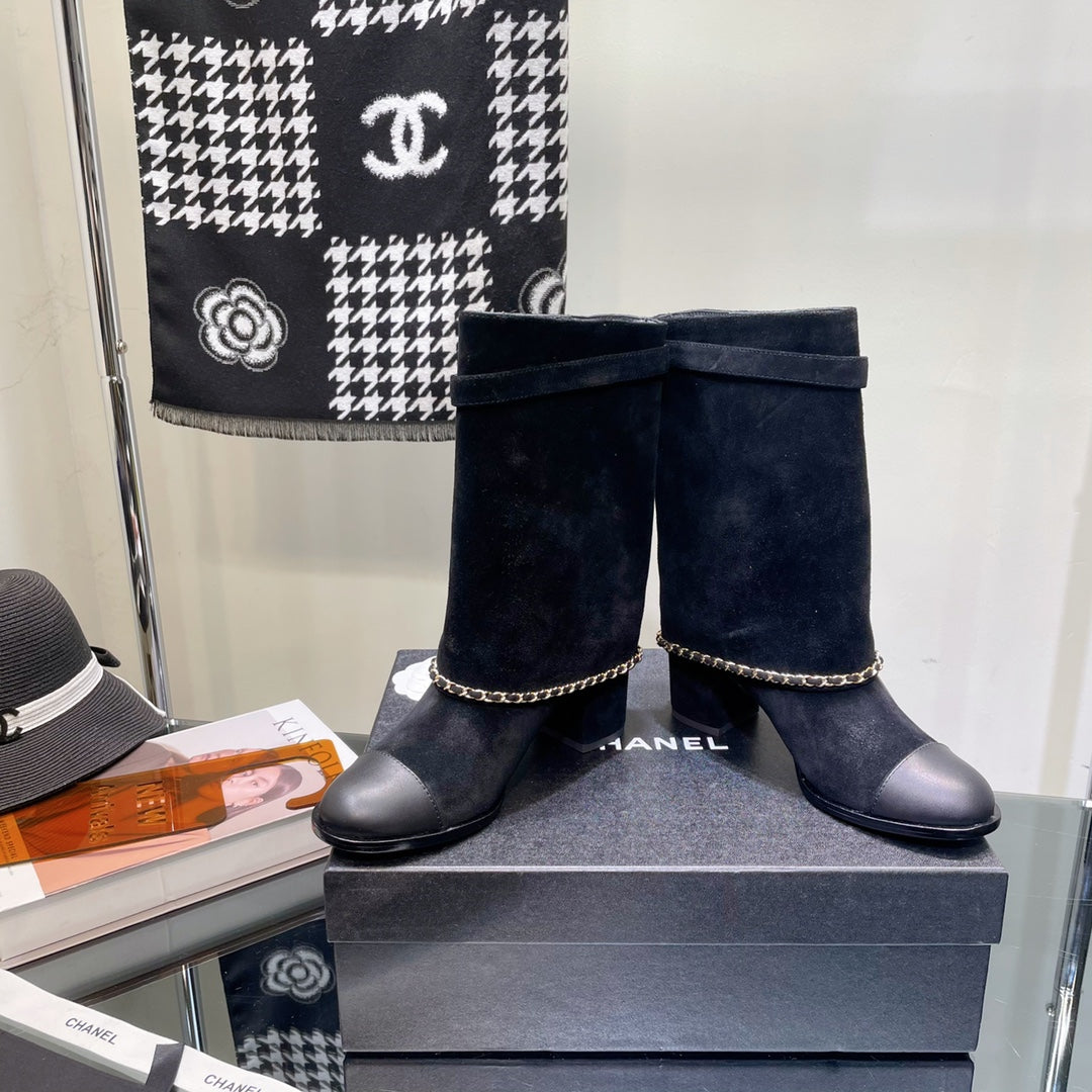 Chanel Women's Shoes  G39345 X56709 94305Classcal Chain Hight Boots 190782