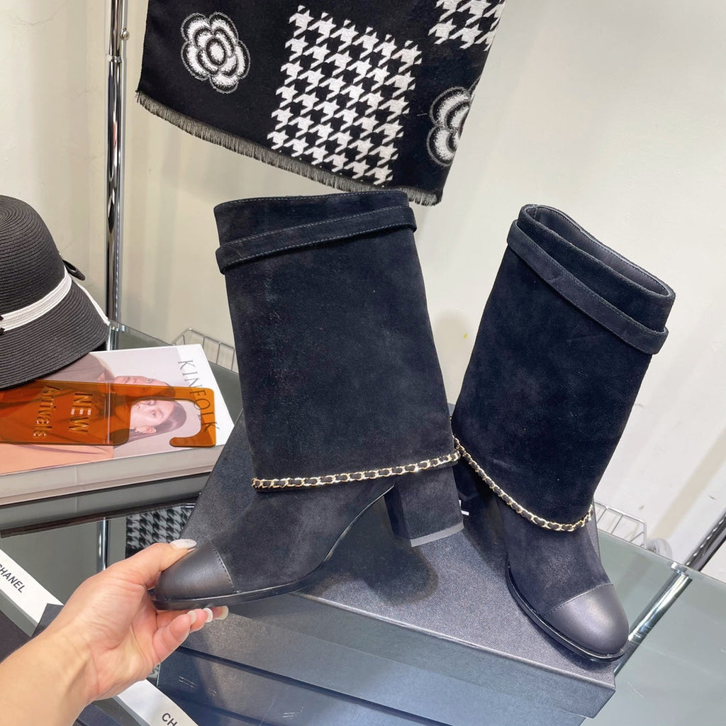 Chanel Women's Shoes  G39345 X56709 94305Classcal Chain Hight Boots 190782