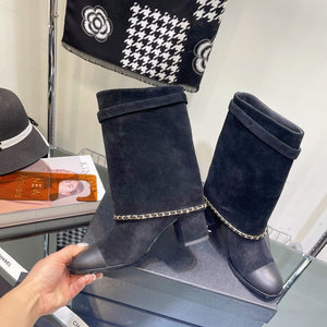Chanel Women's Shoes  G39345 X56709 94305Classcal Chain Hight Boots 190782 - 35 - View 7