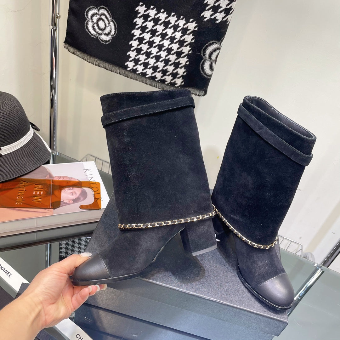 Chanel Women's Shoes  G39345 X56709 94305Classcal Chain Hight Boots 190782