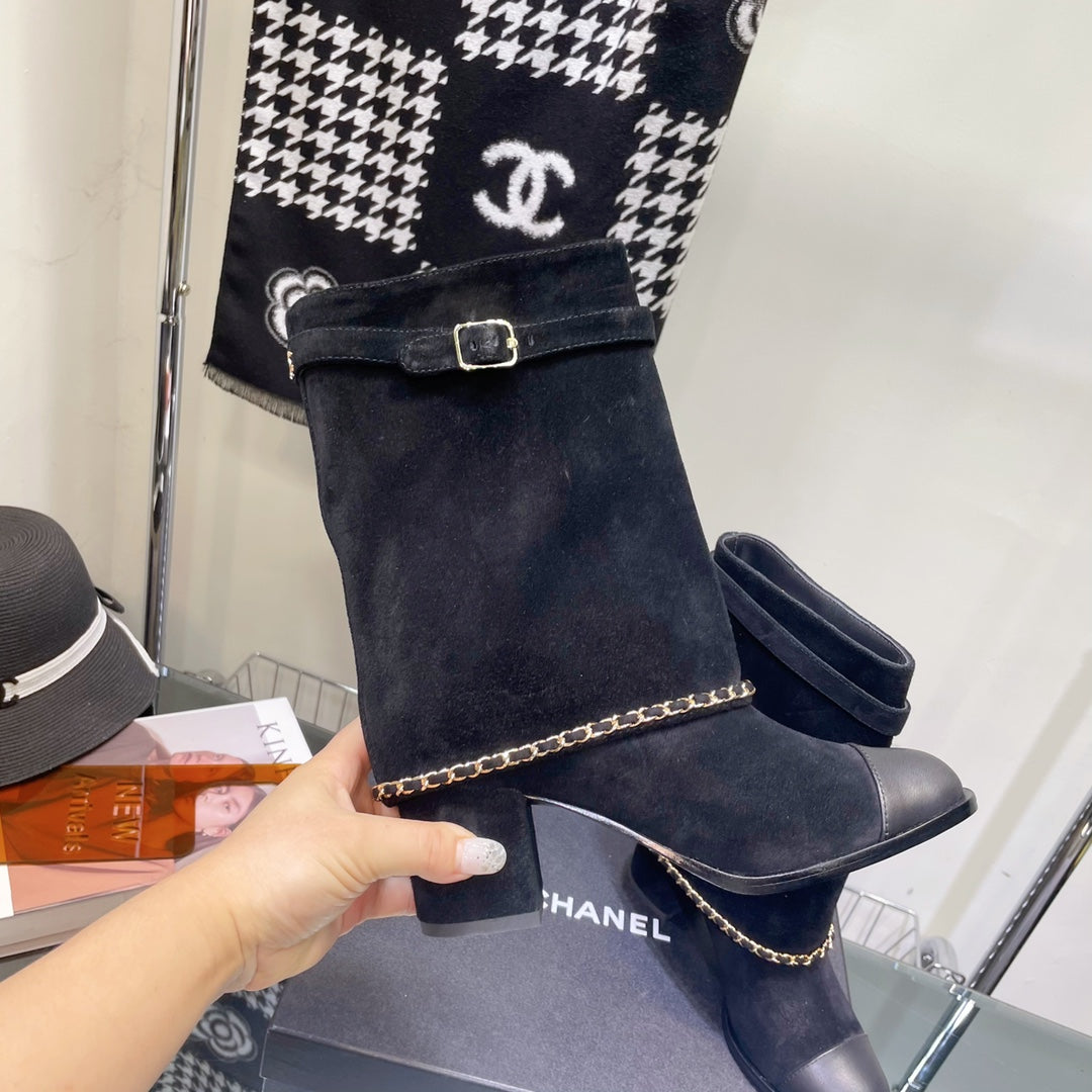 Chanel Women's Shoes  G39345 X56709 94305Classcal Chain Hight Boots 190782 - 35 - View 6