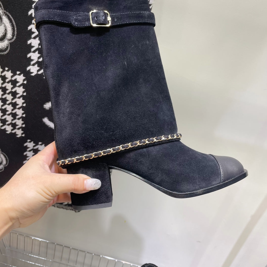 Chanel Women's Shoes  G39345 X56709 94305Classcal Chain Hight Boots 190782 - 35 - View 5