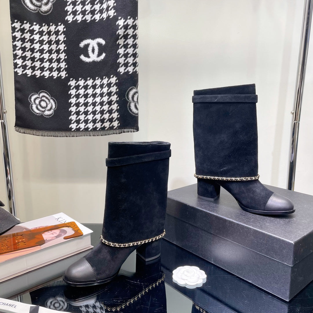 Chanel Women's Shoes  G39345 X56709 94305Classcal Chain Hight Boots 190782 - 35 - View 4