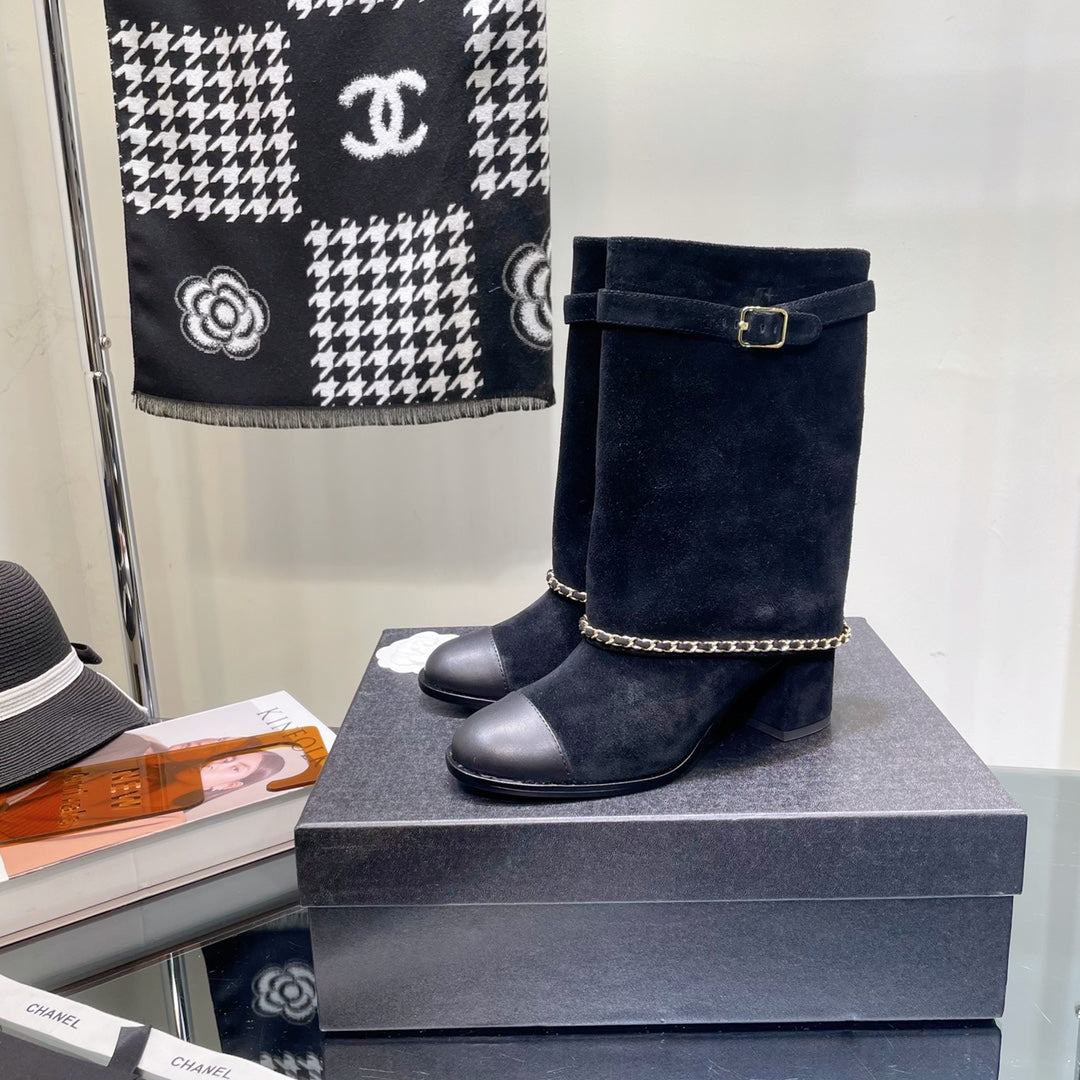 Chanel Women's Shoes  G39345 X56709 94305Classcal Chain Hight Boots 190782