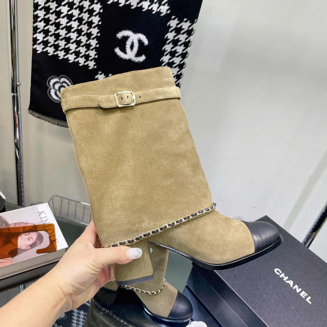 Chanel Women's Shoes  G39345 X56709 94305Classcal Chain Hight Boots 190783
