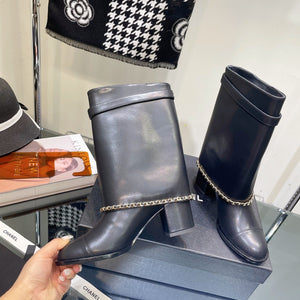 Chanel Women's Shoes  G39345 X56709 94305Classcal Chain Hight Boots 190784 - 35 - View 7