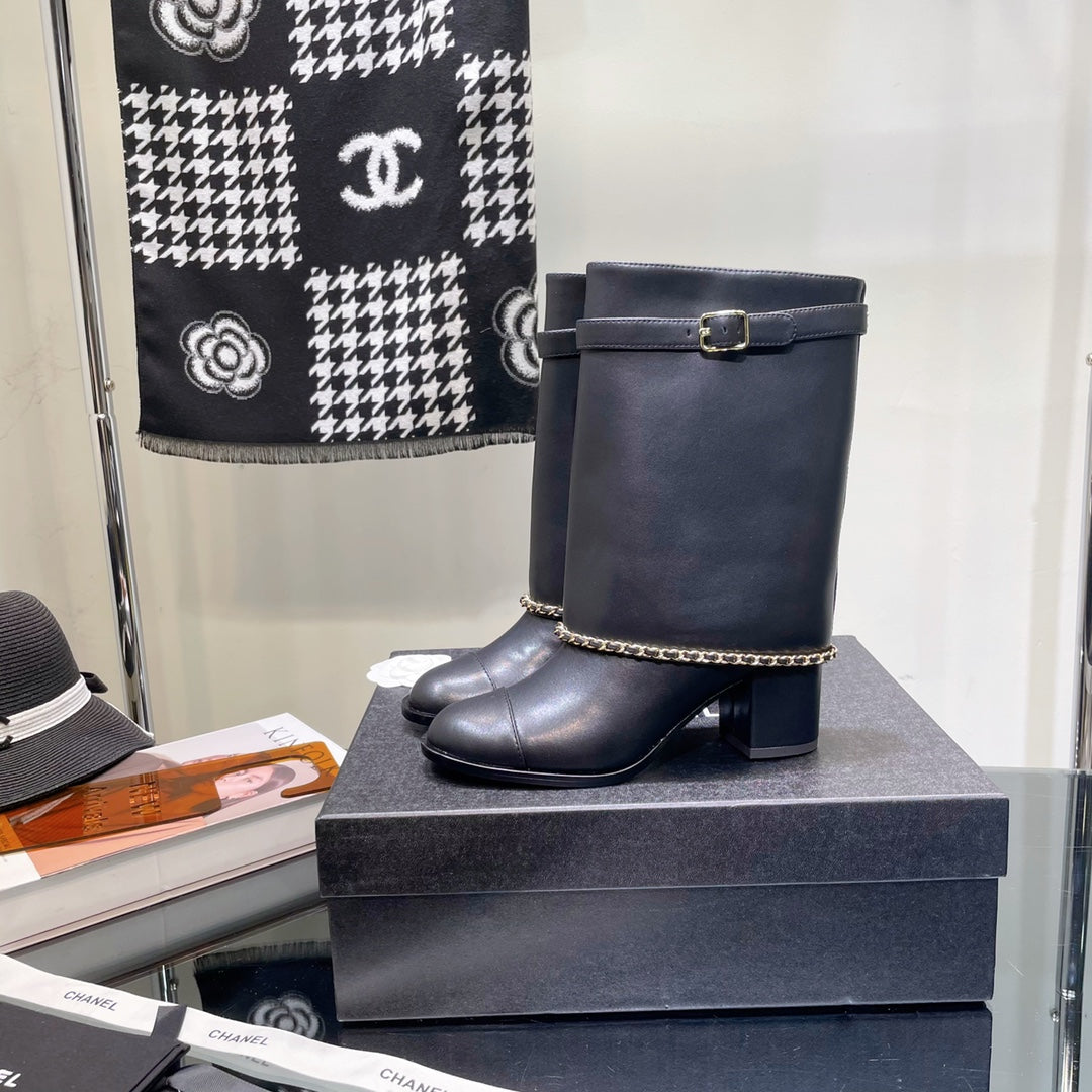 Chanel Women's Shoes  G39345 X56709 94305Classcal Chain Hight Boots 190784 - 35 - View 6