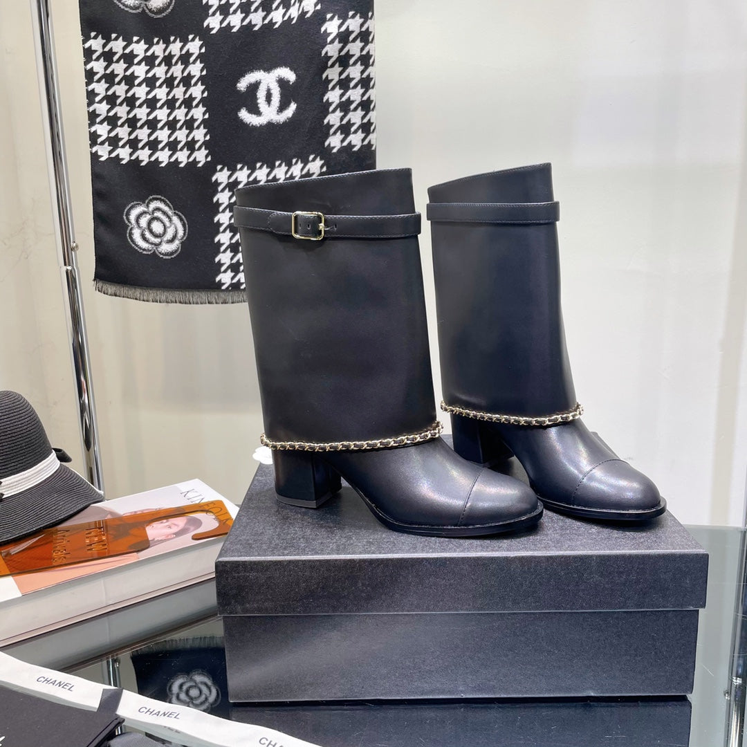 Chanel Women's Shoes  G39345 X56709 94305Classcal Chain Hight Boots 190784