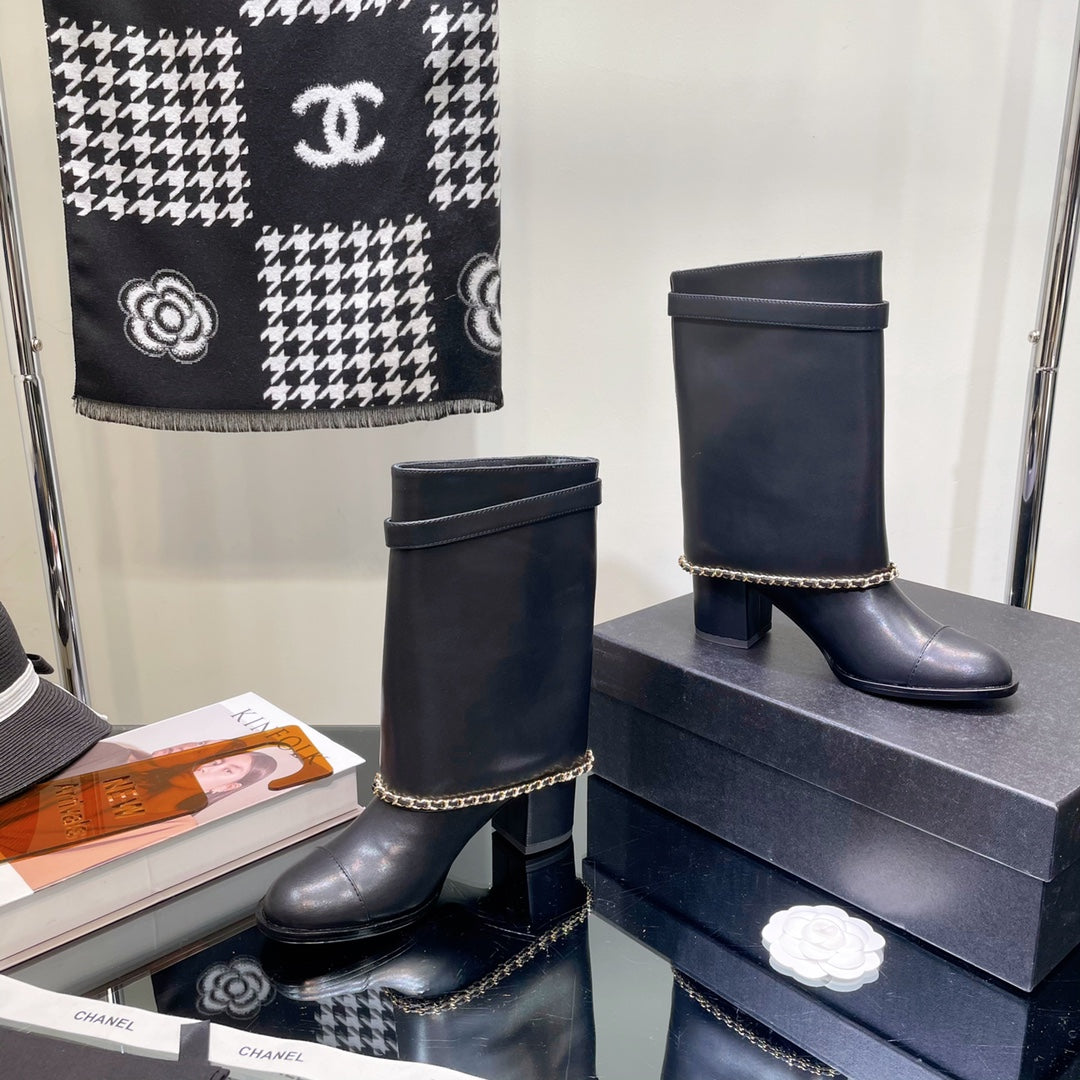 Chanel Women's Shoes  G39345 X56709 94305Classcal Chain Hight Boots 190784