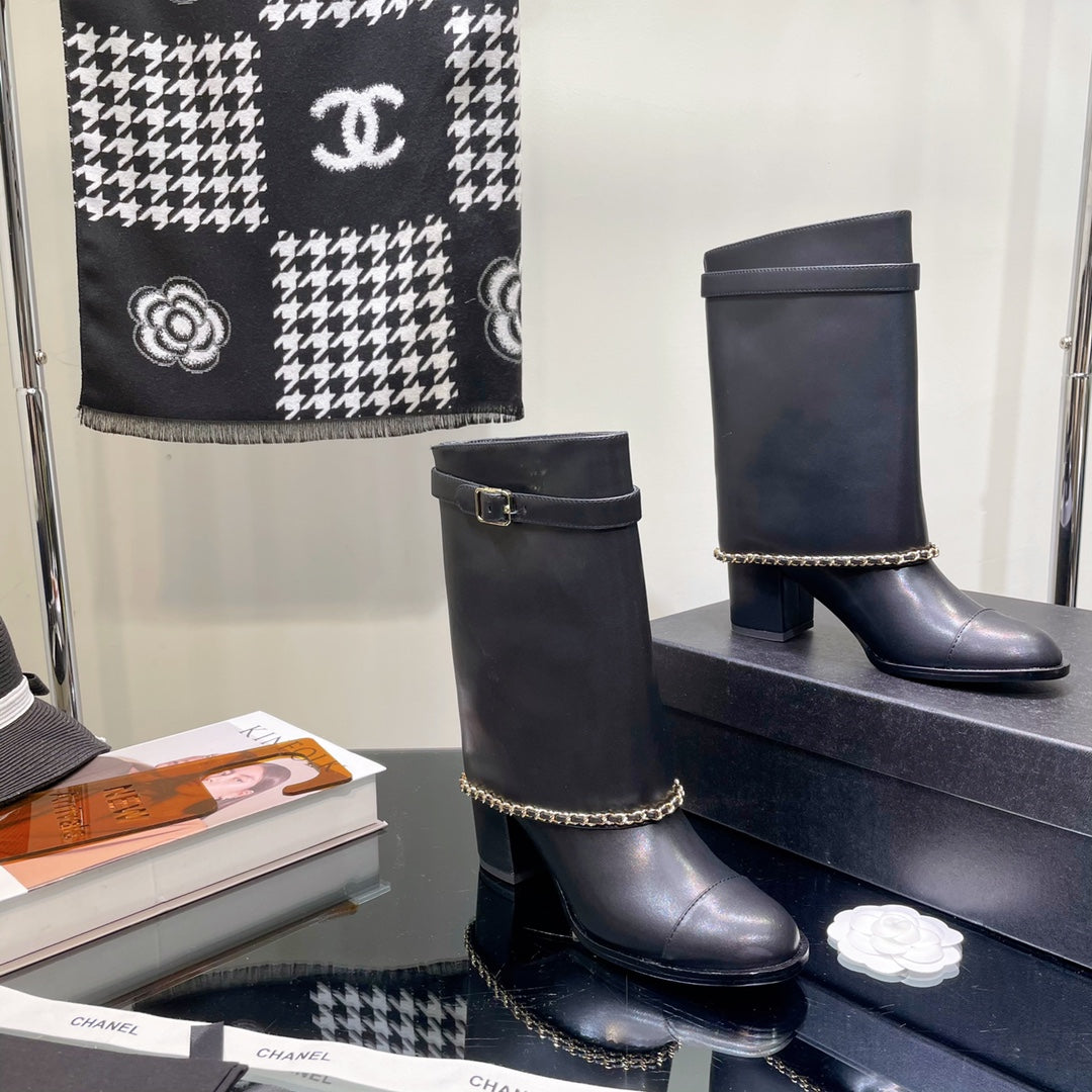 Chanel Women's Shoes  G39345 X56709 94305Classcal Chain Hight Boots 190784