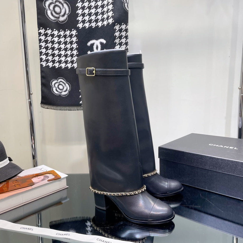 Chanel Women's Shoes  G39345 X56709 94305Classcal Chain Hight Boots 190786