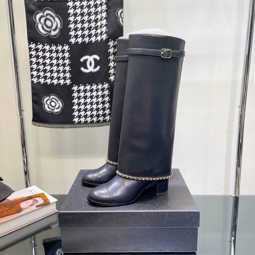 Chanel Women's Shoes  G39345 X56709 94305Classcal Chain Hight Boots 190786 - 35 - View 2