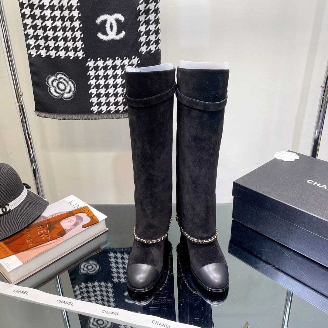 Chanel Women's Shoes  G39345 X56709 94305Classcal Chain Hight Boots 190787