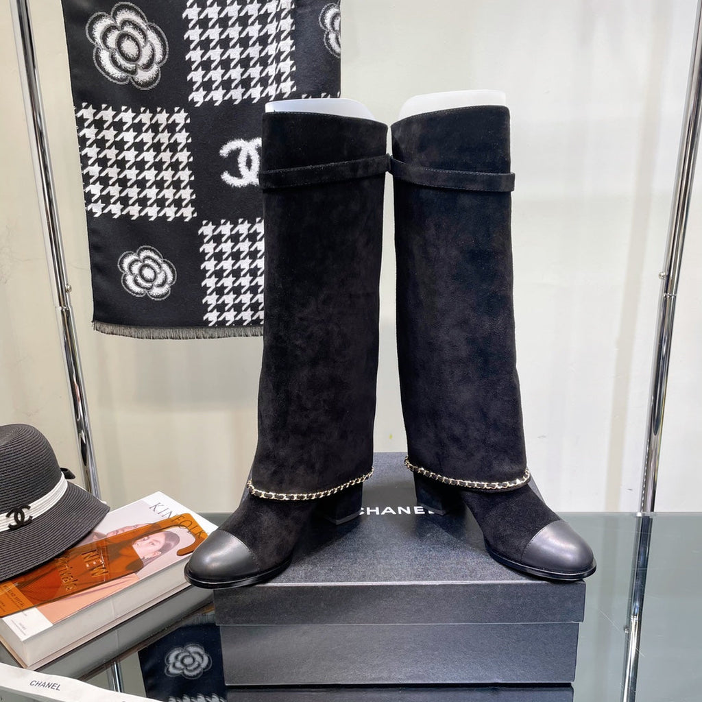Chanel Women's Shoes  G39345 X56709 94305Classcal Chain Hight Boots 190787