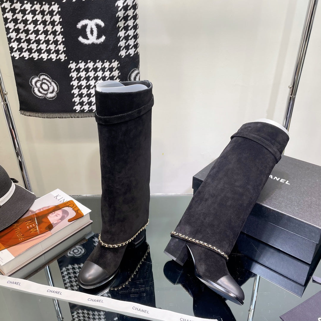Chanel Women's Shoes  G39345 X56709 94305Classcal Chain Hight Boots 190787