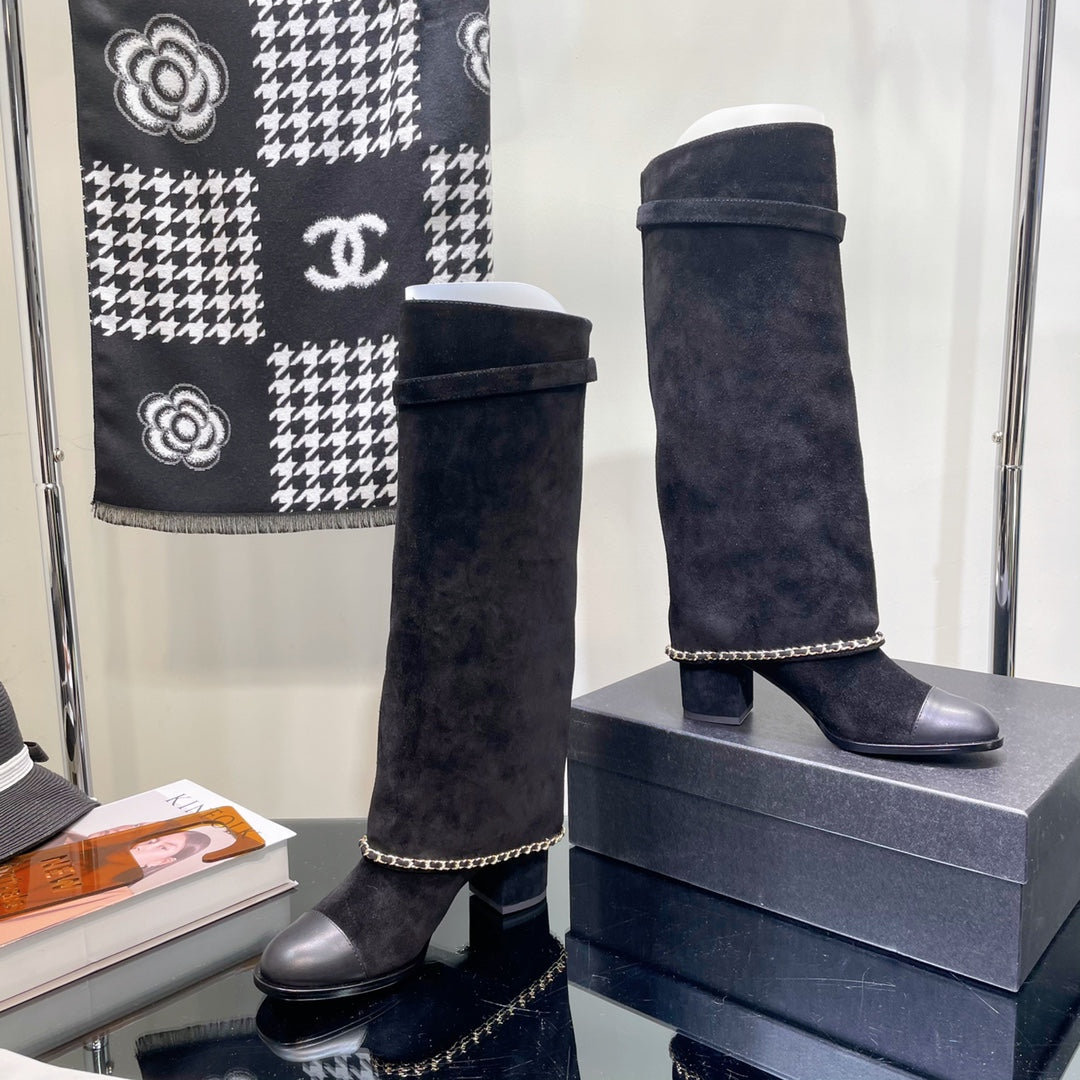 Chanel Women's Shoes  G39345 X56709 94305Classcal Chain Hight Boots 190787 - 35 - View 6