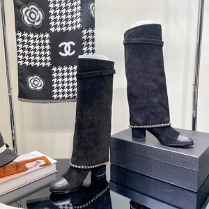 Chanel Women's Shoes  G39345 X56709 94305Classcal Chain Hight Boots 190787 - 35 - View 6