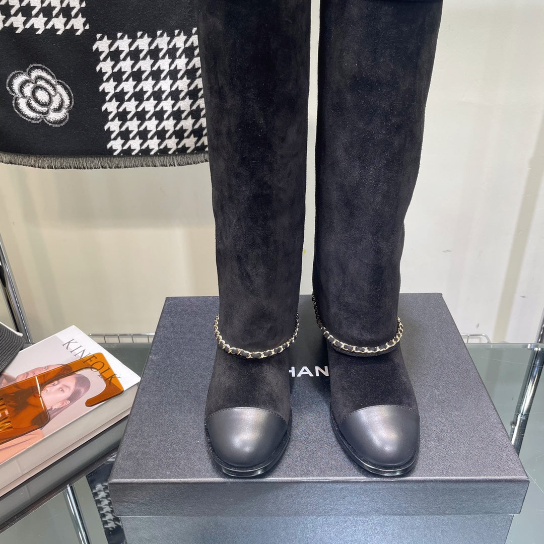 Chanel Women's Shoes  G39345 X56709 94305Classcal Chain Hight Boots 190787 - 35 - View 2