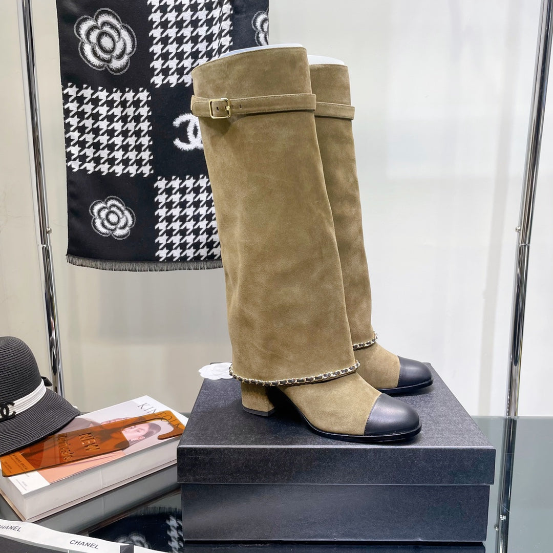Chanel Women's Shoes  G39345 X56709 94305Classcal Chain Hight Boots 190788