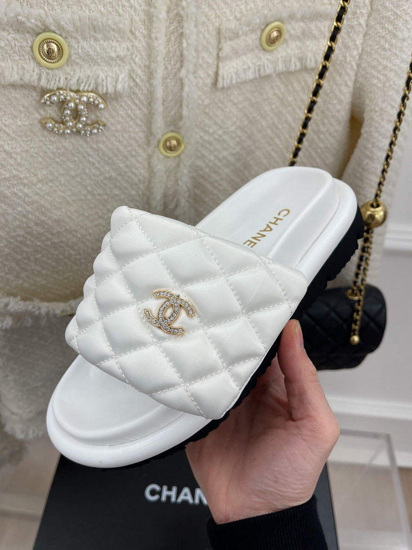 Chanel Women's Shoes Rhombus Velcro Slippers C91281