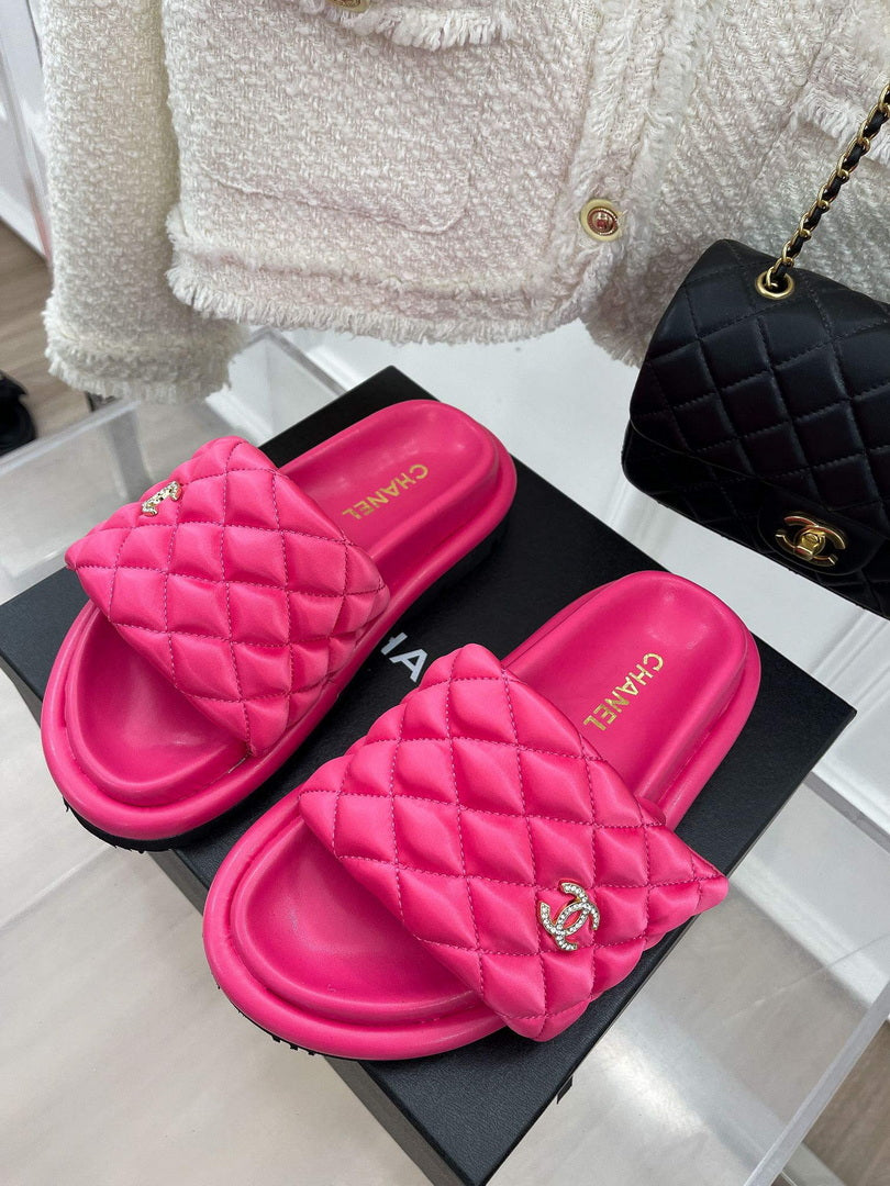 Chanel Women's Shoes Rhombus Velcro Slippers C91284