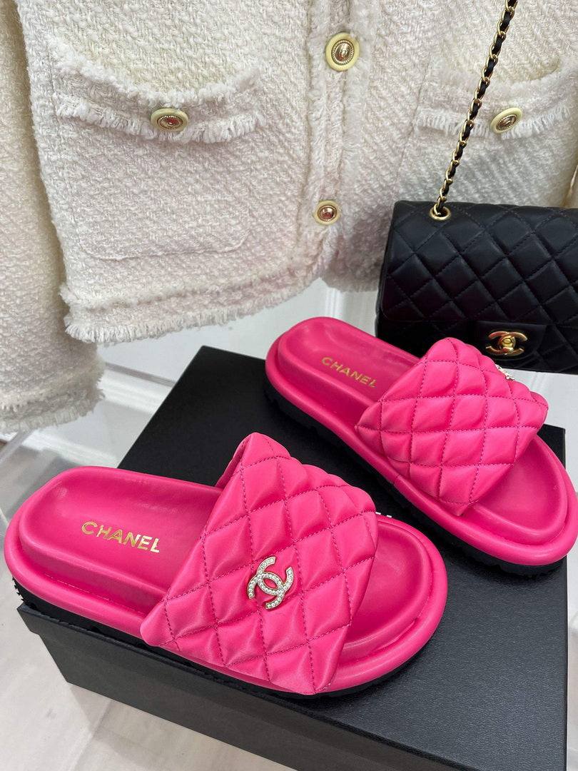 Chanel Women's Shoes Rhombus Velcro Slippers C91284 - 35 - View 1
