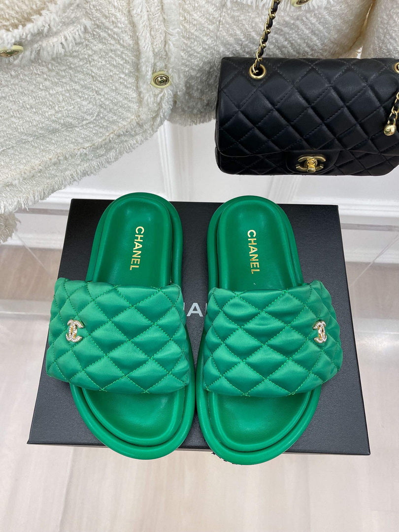 Chanel Women's Shoes Rhombus Velcro Slippers C91287