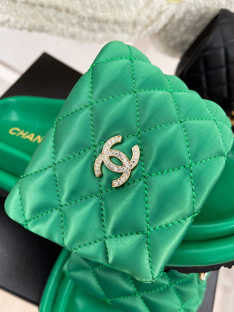 Chanel Women's Shoes Rhombus Velcro Slippers C91287