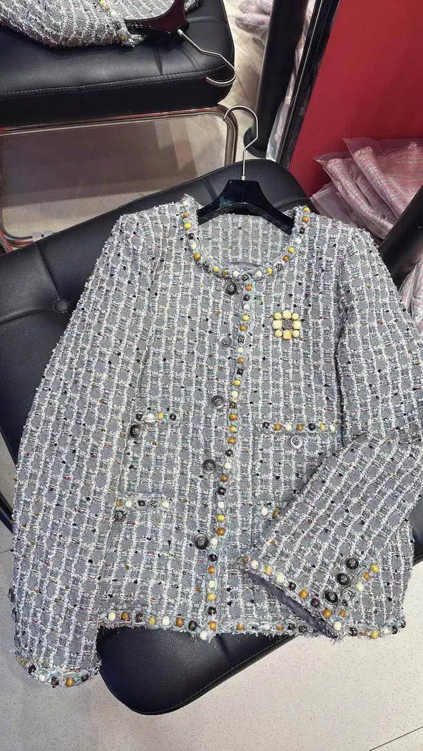 Chanel Women's single-breasted knitted cardigan coat  C62307