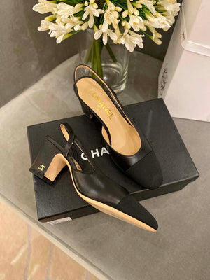 Chanel Women's Slingbacks Goatskin Grosgrain Sandals Shoes C91001 - Euro 35=US 4 - View 5