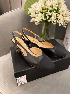 Chanel Women's Slingbacks Goatskin Grosgrain Sandals Shoes C91001 - Euro 35=US 4 - View 6