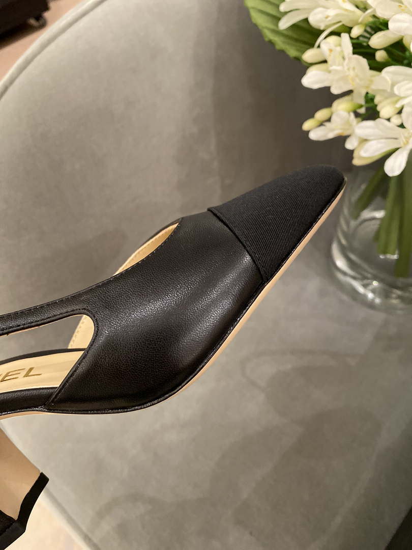 Chanel Women's Slingbacks Goatskin Grosgrain Sandals Shoes C91001 - Euro 35=US 4 - View 7