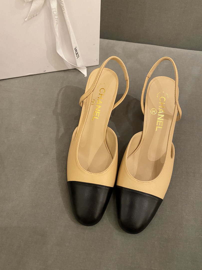 Chanel Women's Slingbacks Goatskin Grosgrain Sandals Shoes C91002 - Euro 35=US 4 - View 3