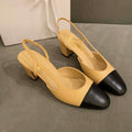 Chanel Women's Slingbacks Goatskin Grosgrain Sandals Shoes C91002 - Euro 35=US 4 - View 1