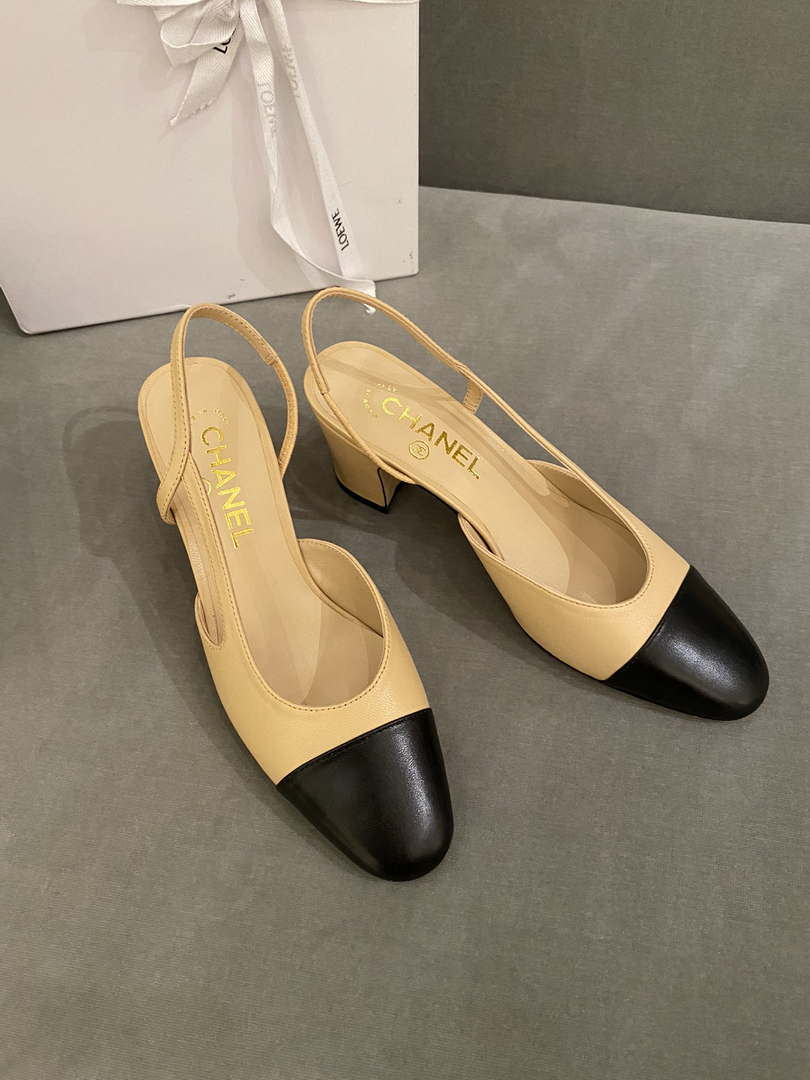 Chanel Women's Slingbacks Goatskin Grosgrain Sandals Shoes C91002 - Euro 35=US 4 - View 5