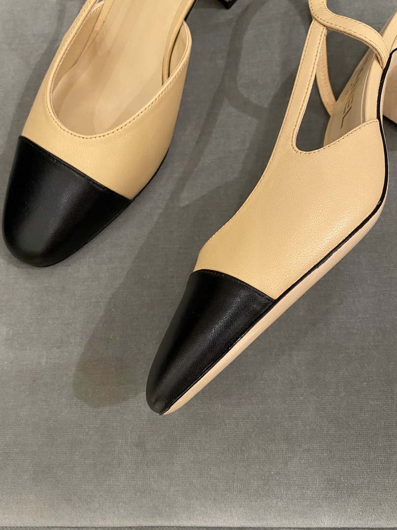 Chanel Women's Slingbacks Goatskin Grosgrain Sandals Shoes C91002 - Euro 35=US 4 - View 8