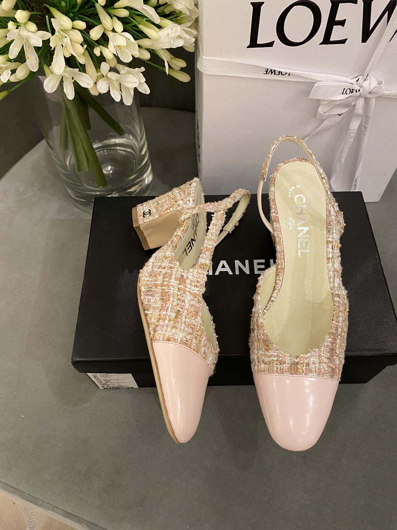 Chanel Women's G31318 Slingbacks Goatskin Grosgrain Sandals Shoes C91003 - Euro 35=US 4 - View 2