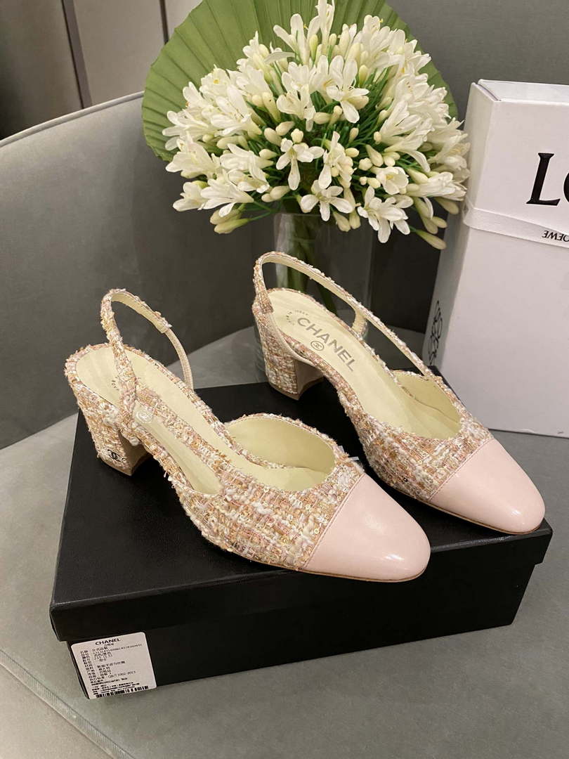 Chanel Women's G31318 Slingbacks Goatskin Grosgrain Sandals Shoes C91003