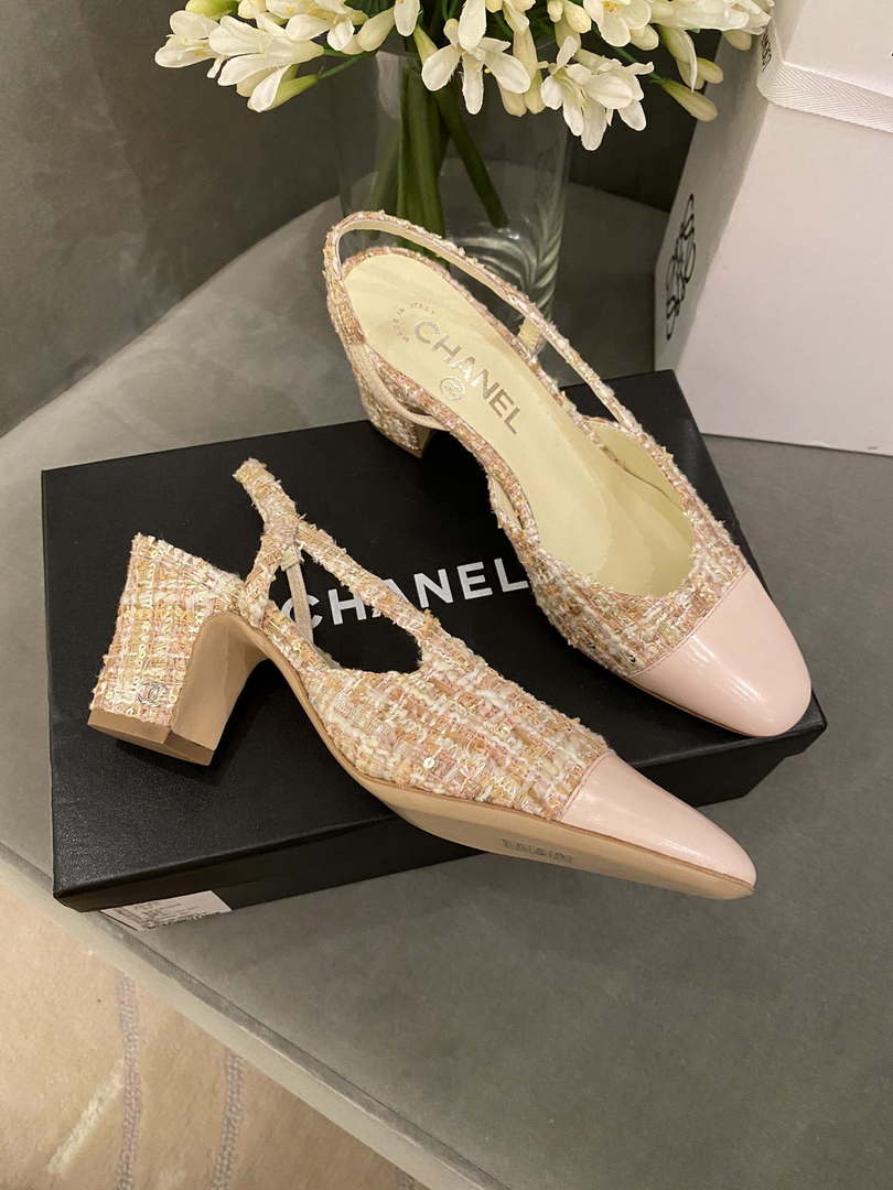 Chanel Women's G31318 Slingbacks Goatskin Grosgrain Sandals Shoes C91003 - Euro 35=US 4 - View 4