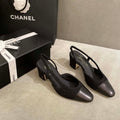 Chanel Women's G31318 Slingbacks Goatskin Grosgrain Sandals Shoes C91004 - Euro 35=US 4 - View 1
