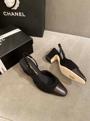Chanel Women's G31318 Slingbacks Goatskin Grosgrain Sandals Shoes C91004 - Euro 35=US 4 - View 5
