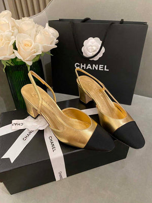 Chanel Women's G31318 Slingbacks Goatskin Grosgrain Sandals Shoes C91005 - Euro 35=US 4 - View 2