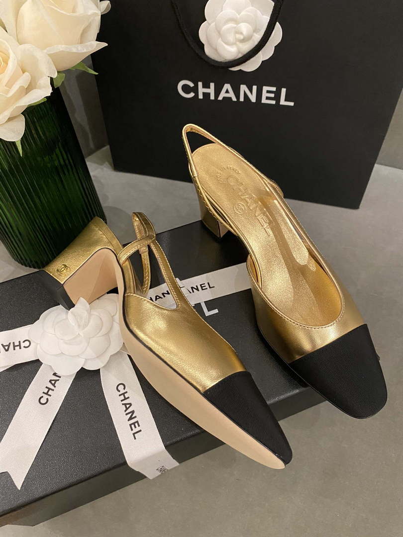 Chanel Women's G31318 Slingbacks Goatskin Grosgrain Sandals Shoes C91005 - Euro 35=US 4 - View 3