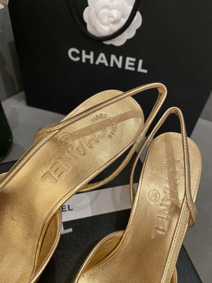Chanel Women's G31318 Slingbacks Goatskin Grosgrain Sandals Shoes C91005 - Euro 35=US 4 - View 7