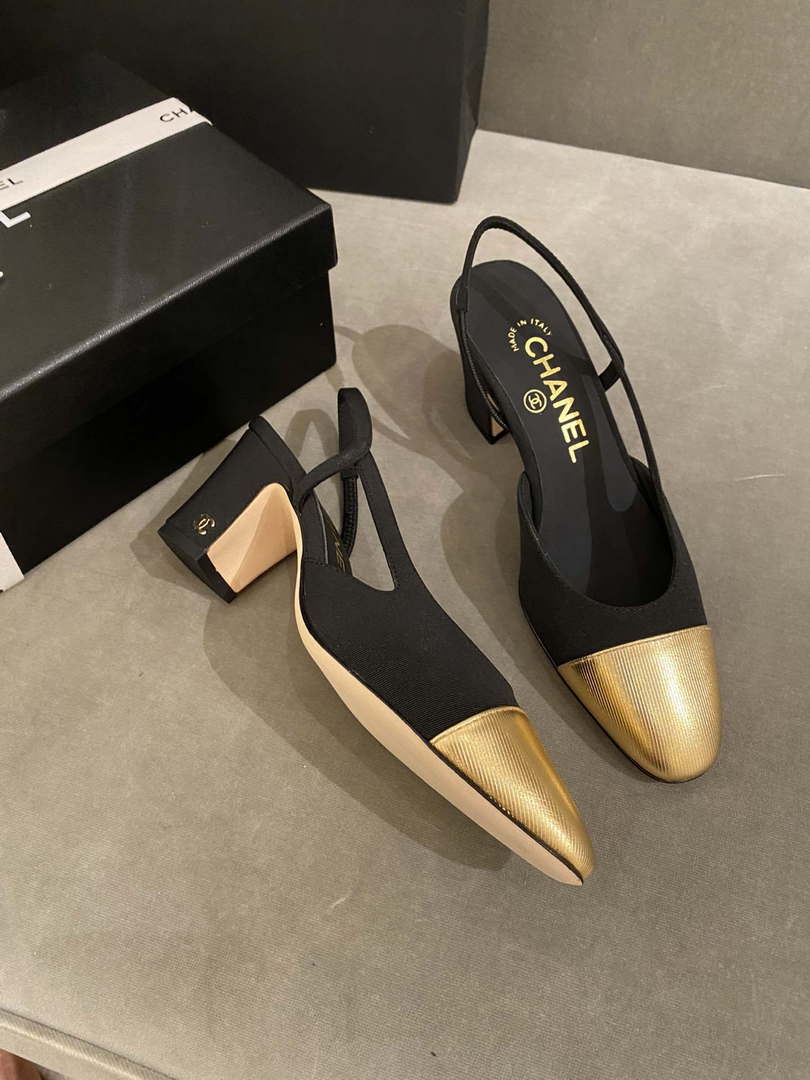 Chanel Women's G31318 Slingbacks Goatskin Grosgrain Sandals Shoes C91006 - Euro 35=US 4 - View 3