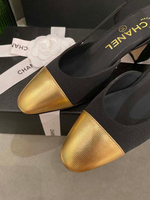 Chanel Women's G31318 Slingbacks Goatskin Grosgrain Sandals Shoes C91006 - Euro 35=US 4 - View 7