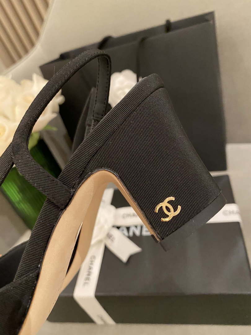 Chanel Women's G31318 Slingbacks Goatskin Grosgrain Sandals Shoes C91006 - Euro 35=US 4 - View 8