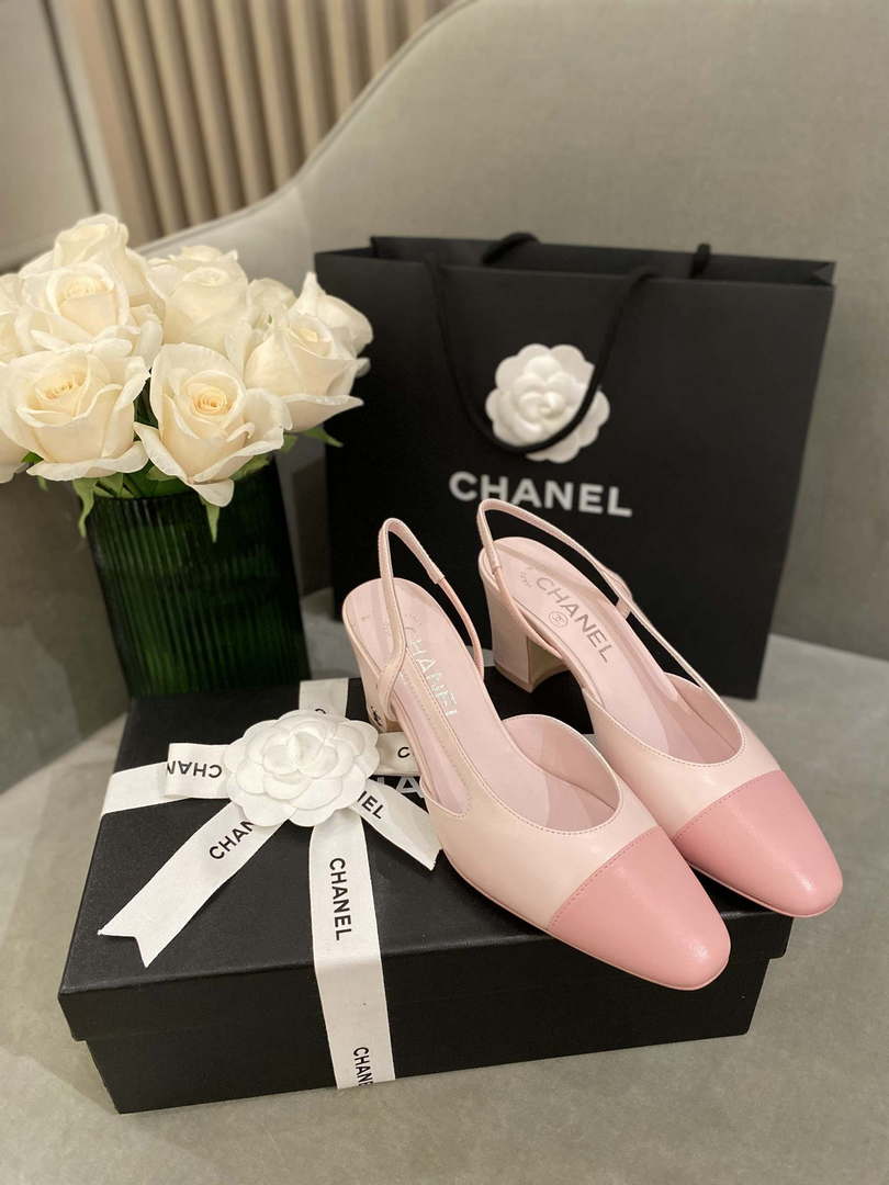 Chanel Women's G31318 Slingbacks Goatskin Grosgrain Sandals Shoes C91007 - Euro 35=US 4 - View 1