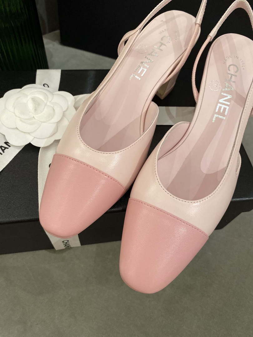 Chanel Women's G31318 Slingbacks Goatskin Grosgrain Sandals Shoes C91007